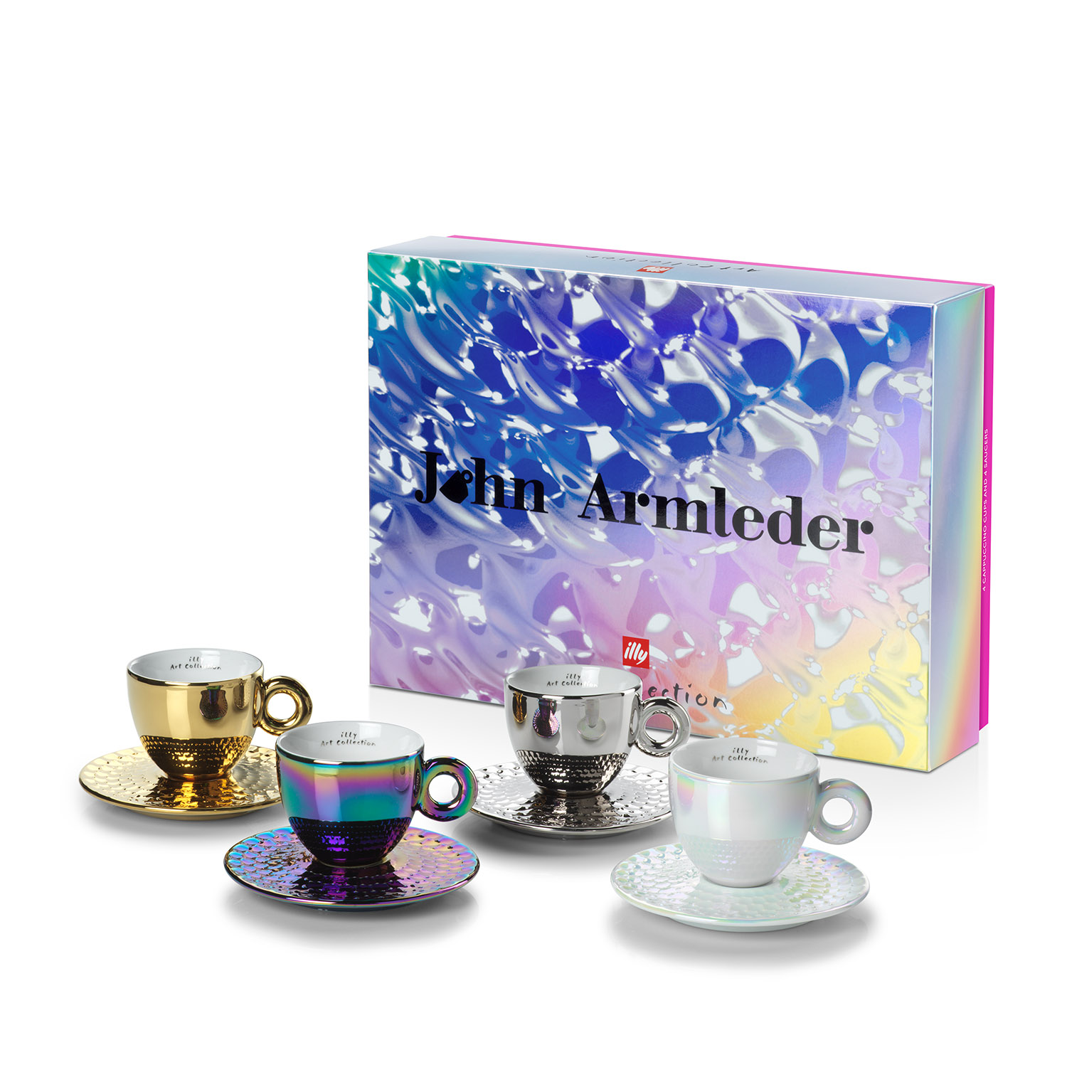 illy Art Collection JOHN ARMLEDER 2025-4 CAPPUCCINO CUPS, Cups, 02-02-6153