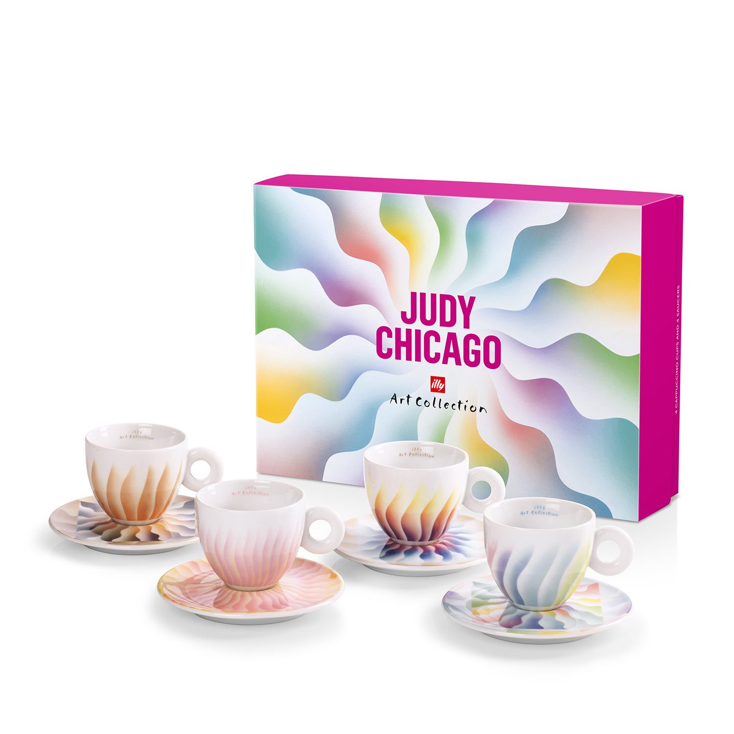 illy Art Collection JUDY CHICAGO Gift Set 4 Cappuccino Cups, Cups, 02-02-6093