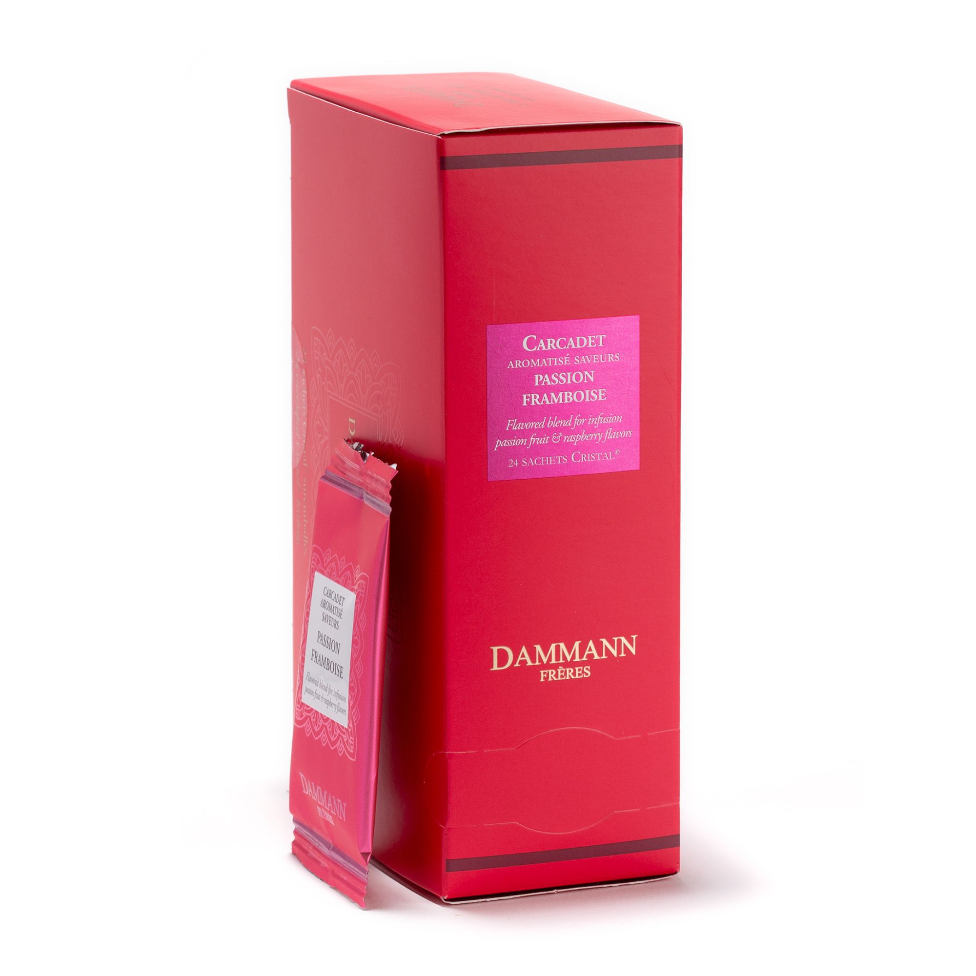 Dammann Tea Carcadet Framboise 24 Cristal® tea bags, Carcadet Tea, 18-20-0609
