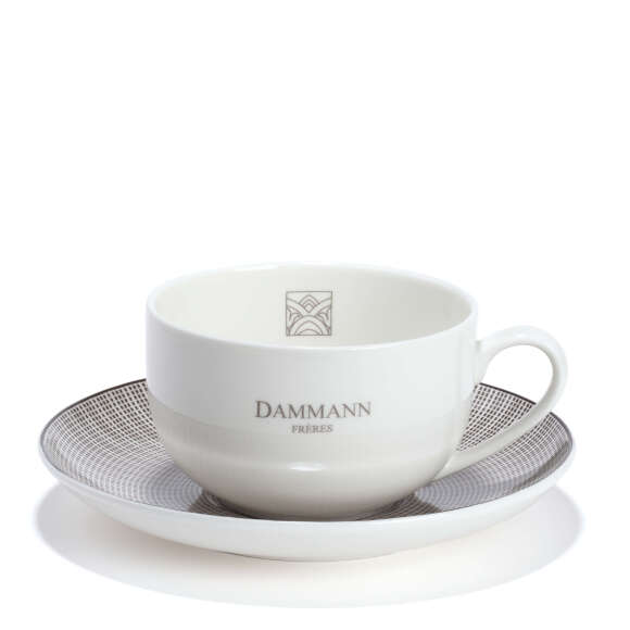 Φλιτζάνι Jumbo Dammann Λευκό & Μαύρο Πιατάκι, Κούπες/Φλιτζάνια & Πιατάκια, 18-20-1320